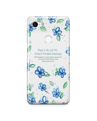 Google Pixel 3 XL UV PC Clear Case Mockup 2018