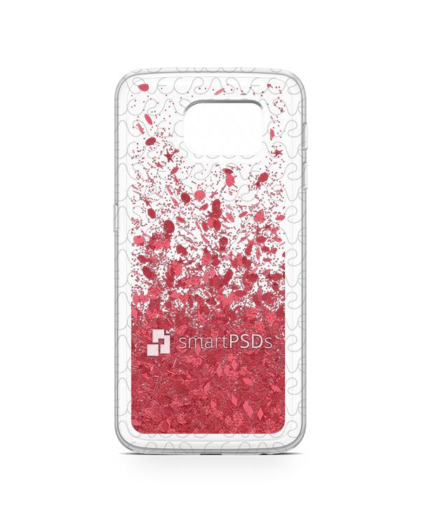 Samsung Galaxy S6 UV TPU Liquid Glitter Case Design Mockup 