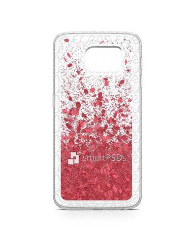 Samsung Galaxy S6 UV TPU Liquid Glitter Case Design Mockup