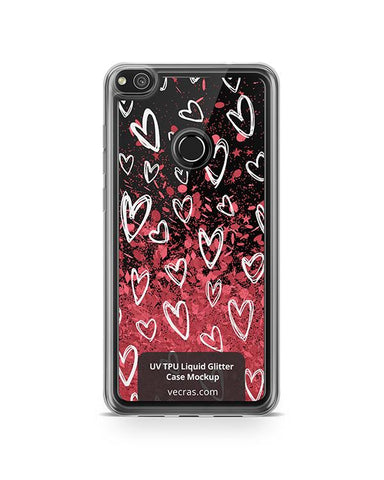 Huawei P8 Lite 2017 UV TPU Liquid Glitter Case Design Mockup