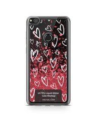 Huawei P8 Lite 2017 UV TPU Liquid Glitter Case Design Mockup 