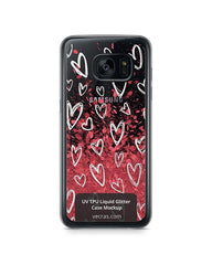 Samsung Galaxy S7 Edge UV TPU Liquid Glitter Case Design Mockup 