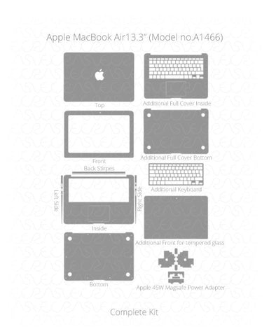 Apple MacBook Pro 13 inch Vinyl Skin Vector Cut File Template Mid 2008 (A1278 Unibody)