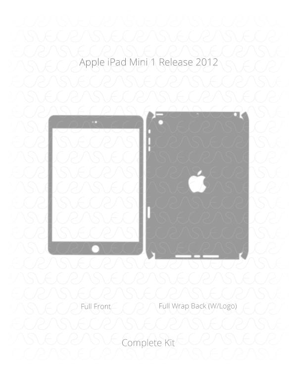 Apple iPad Mini 1 Vinyl Skin Vector Cut File Template 2012
