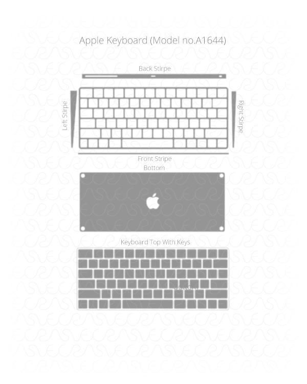 Apple Keyboard Vinyl Skin Vector Cut File Template