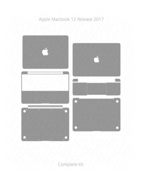 Apple MacBook 12 Inch Vinyl Skin Vector Cut File Template 2017