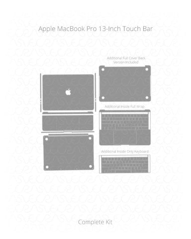 Apple MacBook Pro 13 Inch Touch Bar Vinyl Skin Vector Cut File Template 2016-17