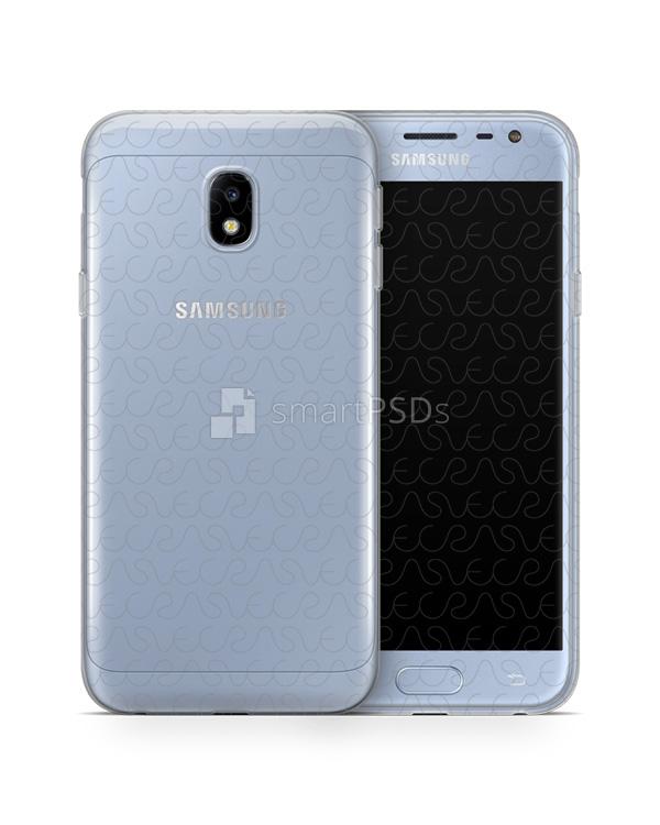 Samsung Galaxy J3 2017 Europe UV TPU Case Mockup Front-Back 2017