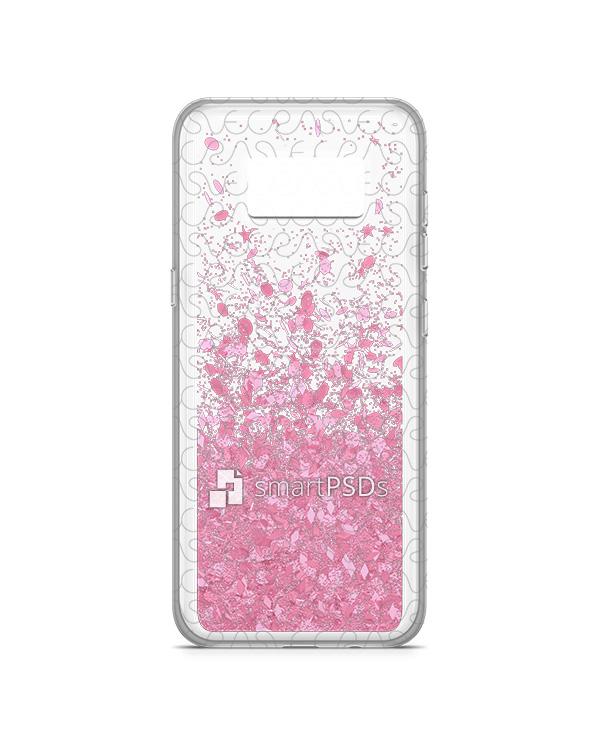 Samsung Galaxy S8 UV TPU Liquid Glitter Case Design Mockup 