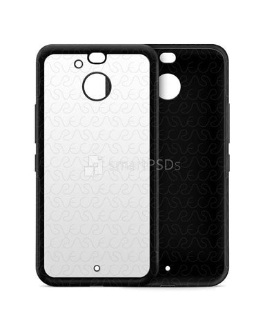 HTC Bolt 2d Rubber Flex Mobile Case Design Mockup Front-Back 2017