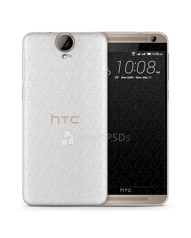 HTC One E9 Plus UV TPU Clear Case Design Mockup 2015 (Front-Back)