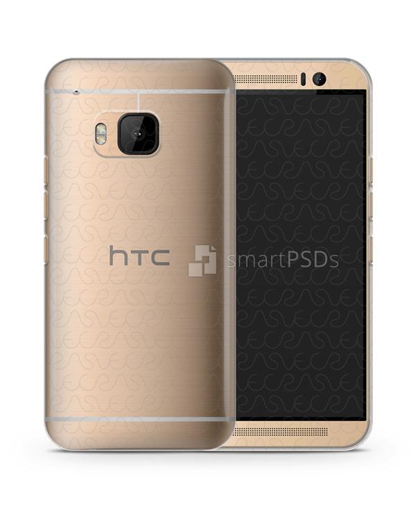 HTC One M9 UV TPU Clear Mobile Case Design Mockup 2015
