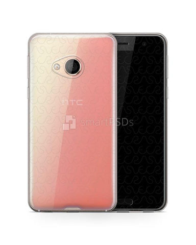 HTC U Play UV TPU Clear Mobile Case Design Mockup