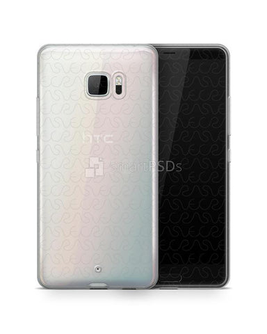 HTC U Ultra UV TPU Clear Mobile Case Design Mockup