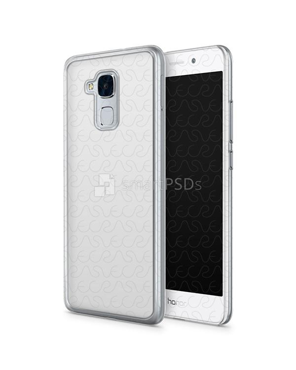 Huawei Honor 5C 2d PC ClearCase Design Mockup 2016 (Front-Back Angled)
