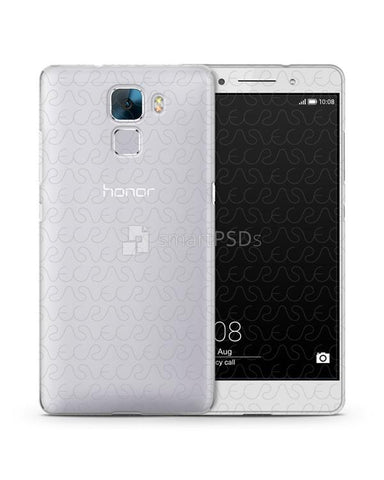Huawei Honor 7 UV TPU Clear Case Design Mockup 2015 (Front-Back)