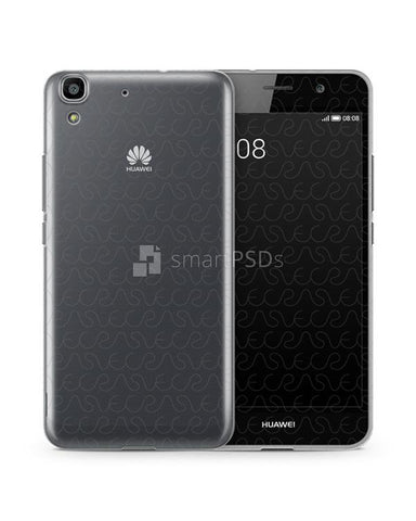 Huawei Y6 UV TPU Clear Case Design Mockup 2015 (Front-Back)