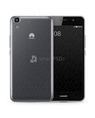 Huawei Y6 UV TPU Clear Case Design Mockup 2015 (Front-Back)