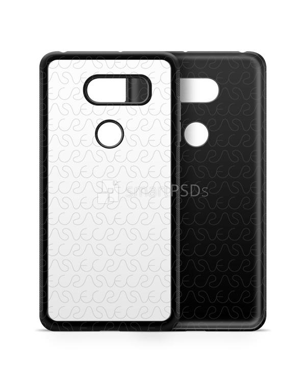 LG V30 2d Rubber Flex Case Mockup 2017 (Front-Back)