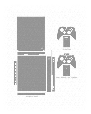 Microsoft Xbox One X Console & Controller Vinyl Skin Vector Cut File Template 2017