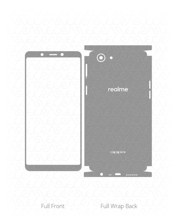 Oppo Realme 1 Vinyl Skin Vector Cut File Template 2018