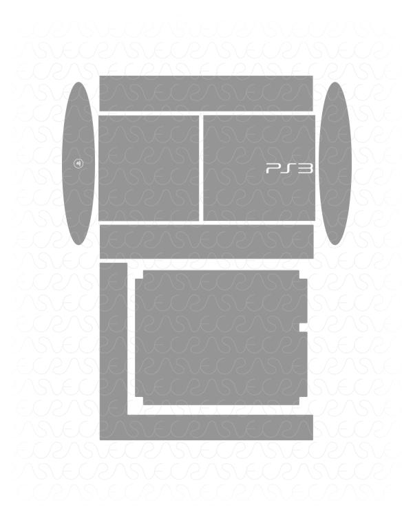 Sony PS3 Super Slim Gaming Console Vinyl Skin Vector Cut File Template 2012