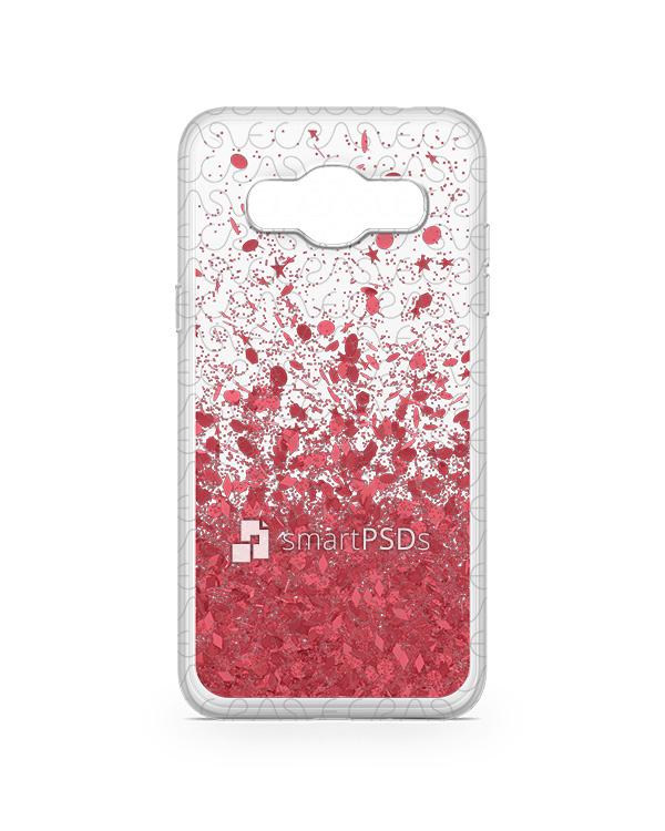 Samsung Galaxy J3 2016 UV TPU Liquid Glitter Case Design Mockup 