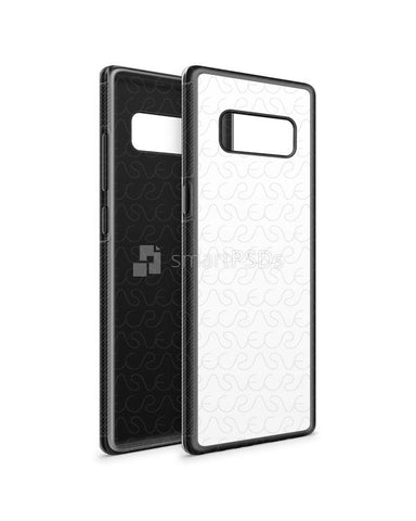 Samsung Galaxy Note 8 2d Rubber Flex Mobile Case Design Mockup 2017 (Front-Back Angled)