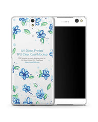 Sony Xperia C5 Ultra UV TPU Clear Case Design Mockup 2015