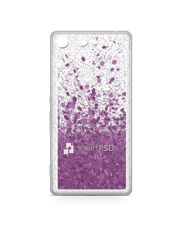 Sony Xperia M5 UV TPU Liquid Glitter Case Design Mockup 