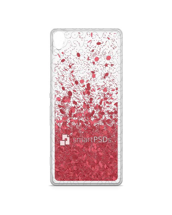 Sony Xperia XA UV TPU Liquid Glitter Case Design Mockup 