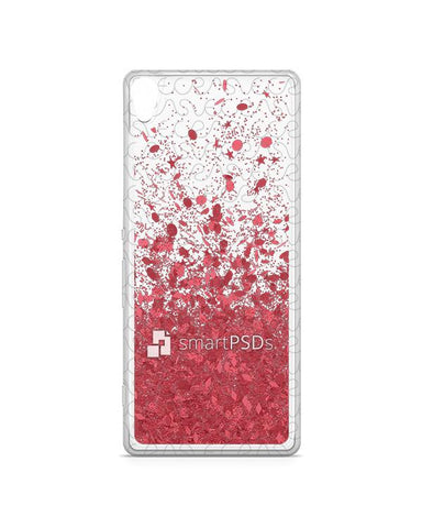 Sony Xperia XA UV TPU Liquid Glitter Case Design Mockup