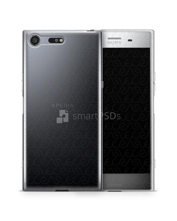 Sony Xperia XZ Premium TPU Clear Mobile Case Design Mockup 2017