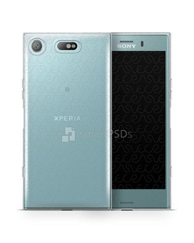 Sony Xperia XZ1 Compact UV TPU Case Mockup Front-Back