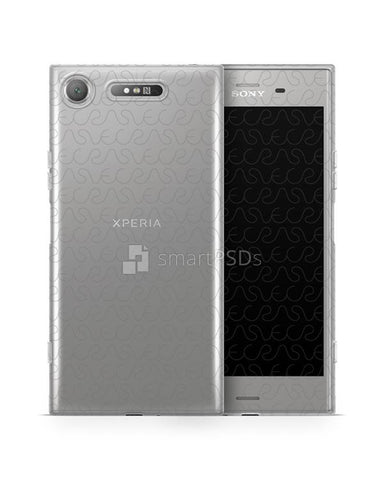 Sony Xperia XZ1 UV TPU Clear Case Mockup Front-Back 2017