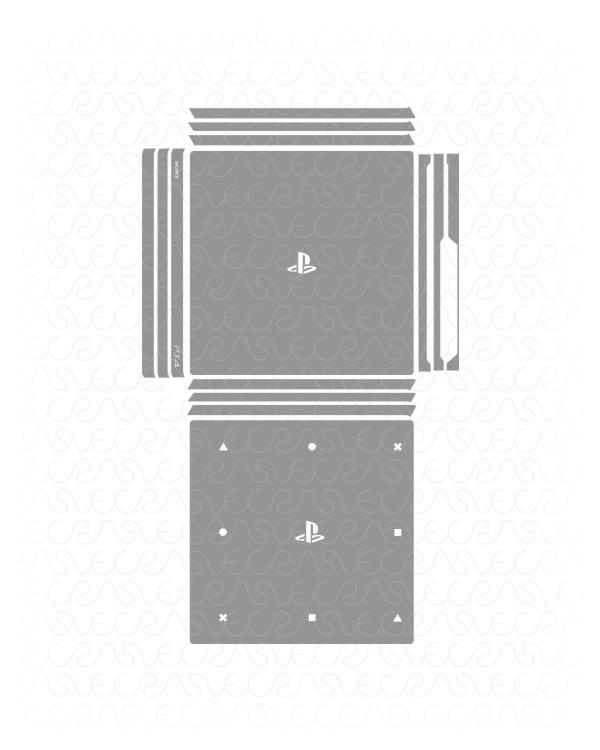Sony PS4 Pro Gaming Console Vinyl Skin Vector Cut File Template 2016