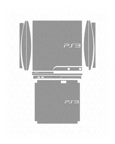 Sony PS3 Slim Console Vinyl Skin Cut File Template 2012