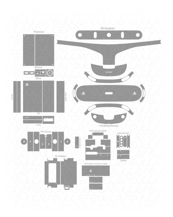 Sony Playstation VR with Camera  Vinyl Skin Vector Cut File Template 2016