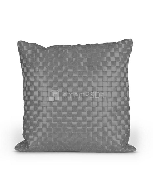 Square Shape Check Pattern Cushion Pillow Cover Design Mockup - 3 views