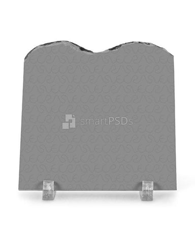 Square Shaped Rock Slate Photo Frame Design Mockup
