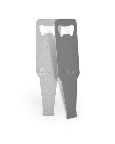 Bottle Size Apple Cut Metal Bottle Opener Design Mockup