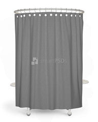 Sublimation Shower Curtain Mockup with Round Steel Rode and Tub