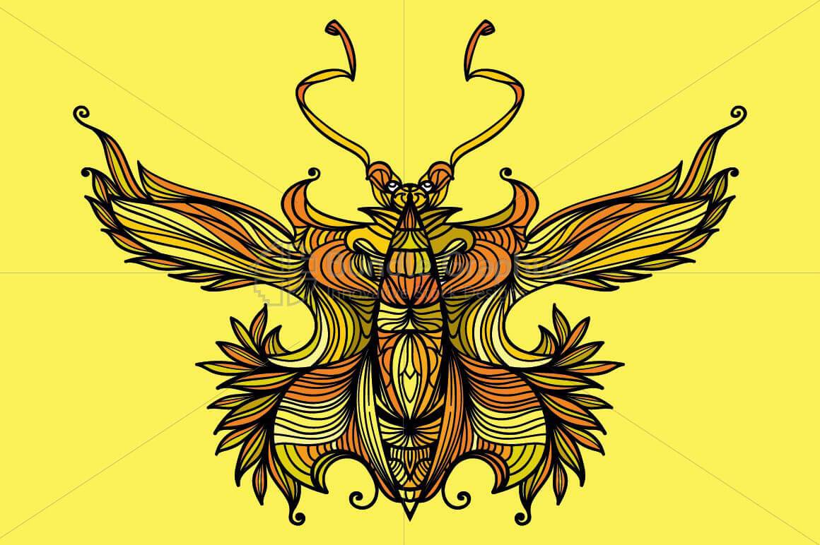 Symetrical Linear Butterfly Insect