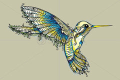Humming Bird- Creative Linear Graphic