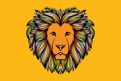 Artistic Mirror Graphics of Wild Animal Lion