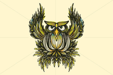 Owl -  Freehand Creative Linear Artistic Composition