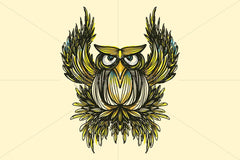 Owl -  Freehand Creative Linear Artistic Composition