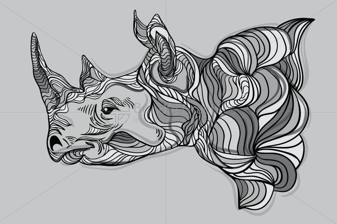 Rhinoceros - Wild Animal Creative Graphics