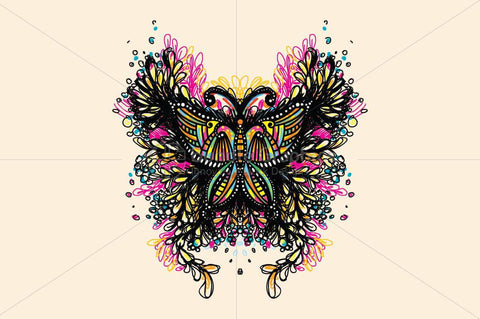 Beautiful Butterfly - Creative Scribble Style Insect