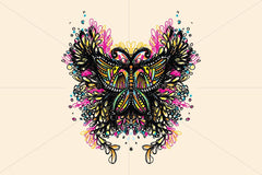 Beautiful Butterfly - Creative Scribble Style Insect